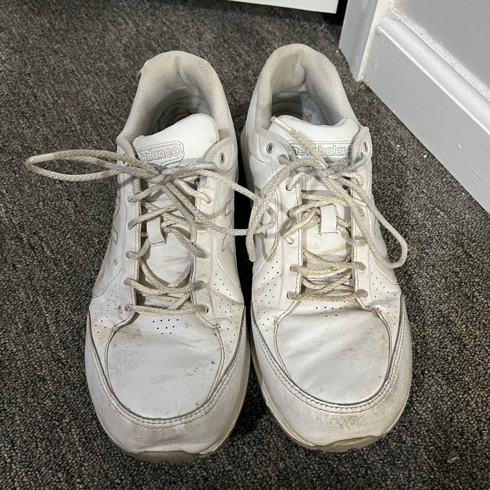 New Balance White Leather Lace Up Sneakers Size 11 US - Picture 2 of 6